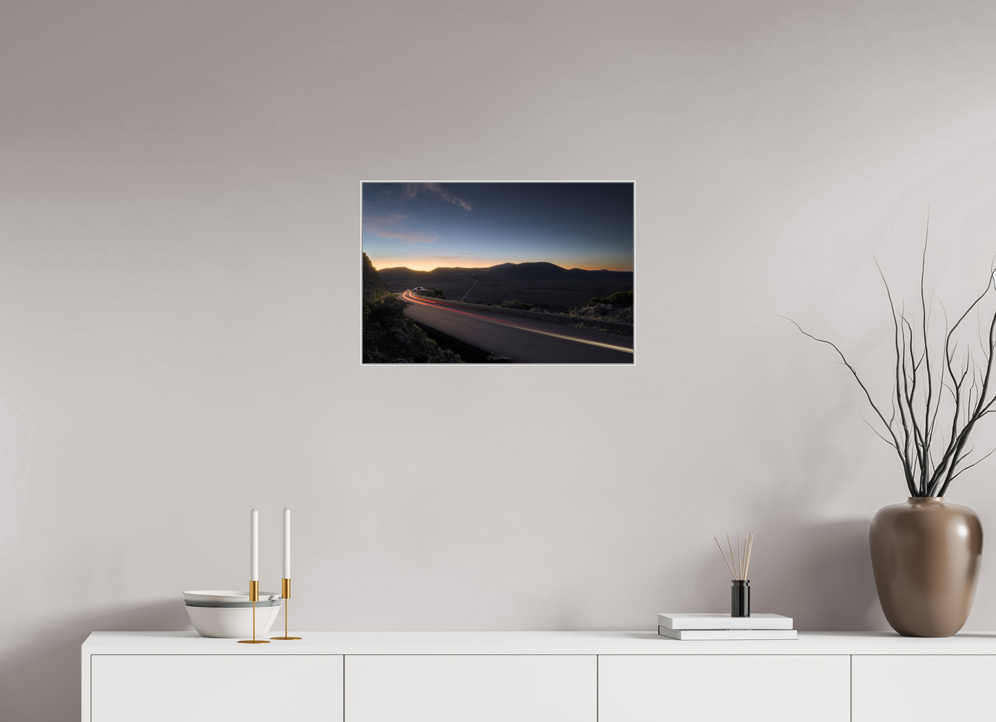 Pas des Sables light painting Reunion Island - Framed photo print in Aluminium ArtBox