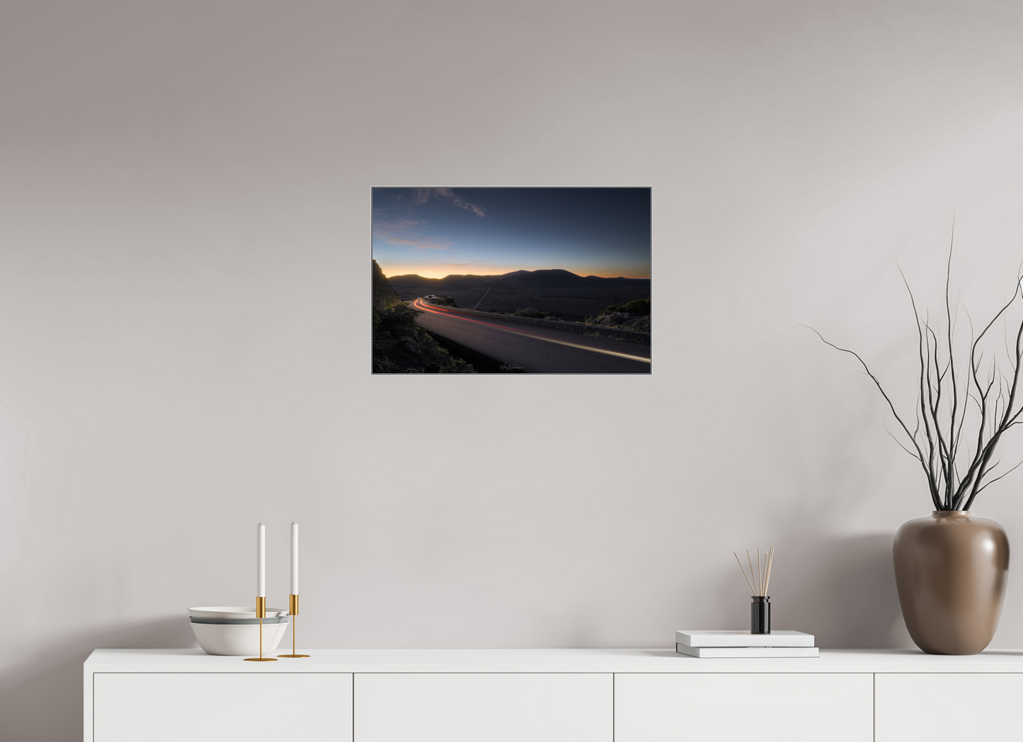 Pas des Sables light painting Reunion Island - Framed photo print in Aluminium ArtBox