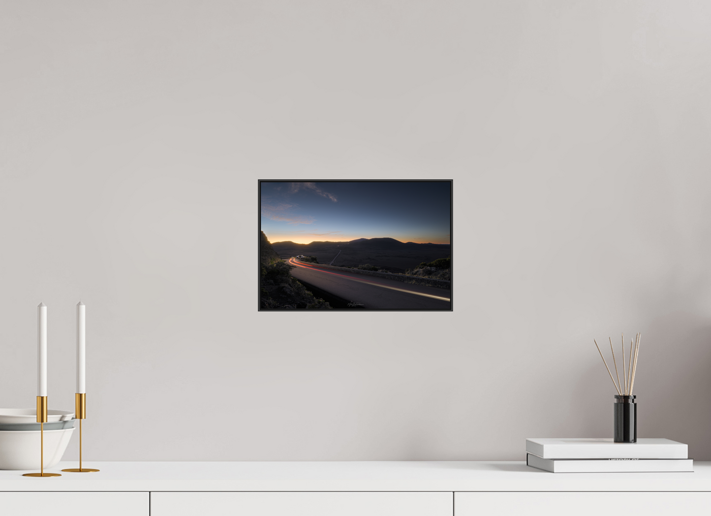 Pas des Sables light painting Reunion Island - Framed photo print in Aluminium ArtBox