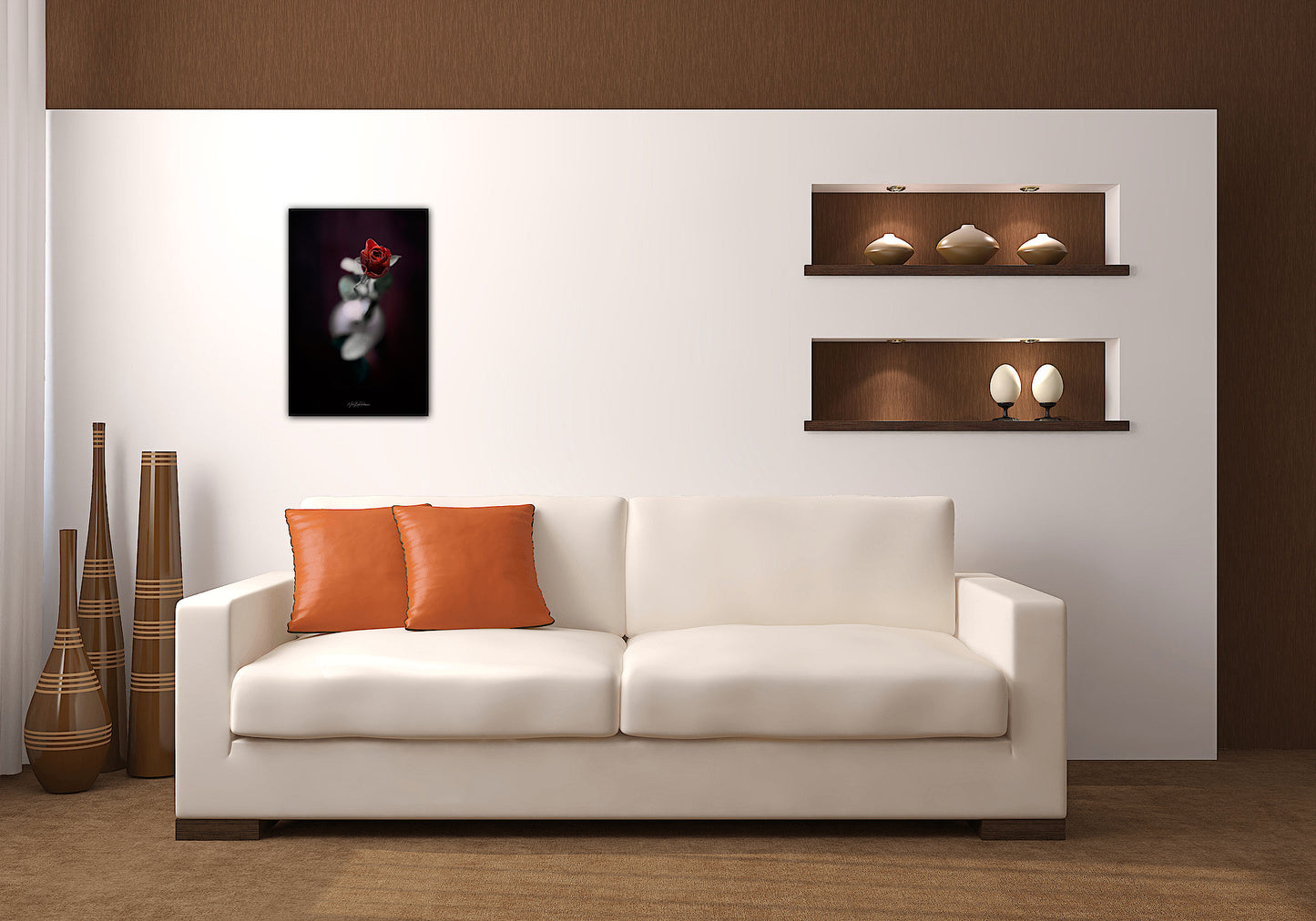Valentine's Rose - Framed print in Black Aluminium Flush Framed