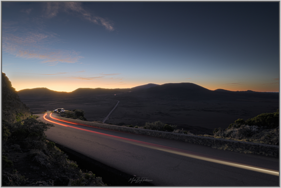 Pas des Sables light painting Reunion Island - Framed photo print in Aluminium ArtBox