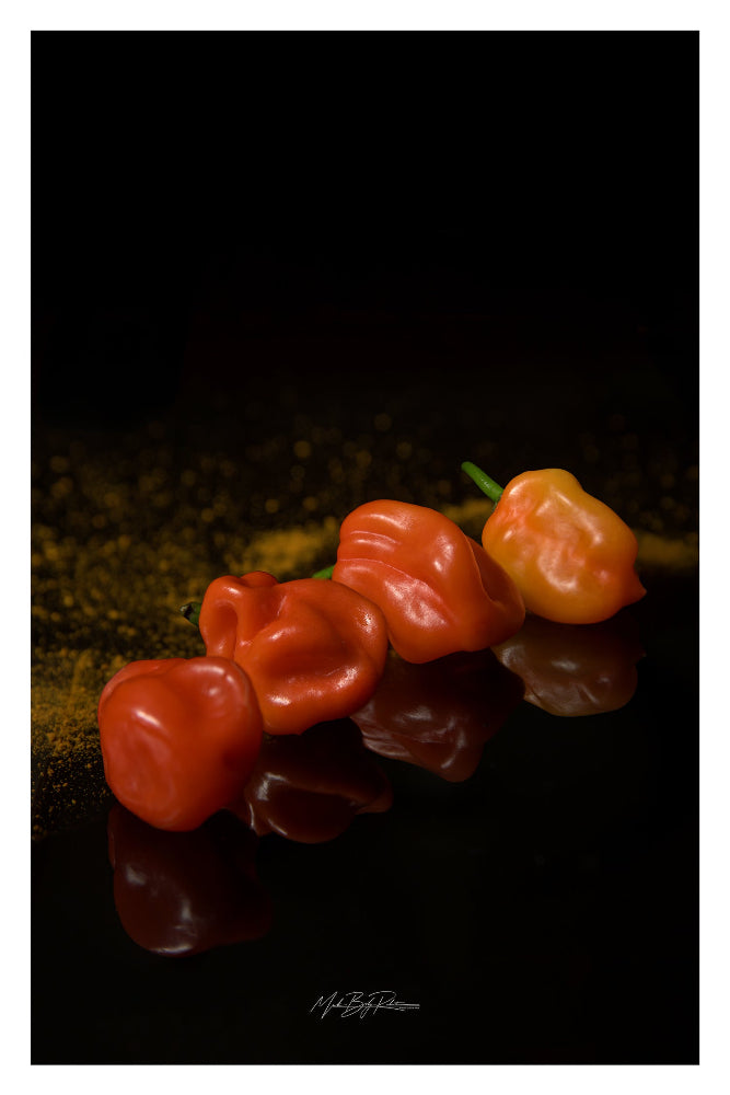 Hot chili pepper still life photo print 36x24cm Fuji Crystal DP2 glossy paper 250g 1cm white margin