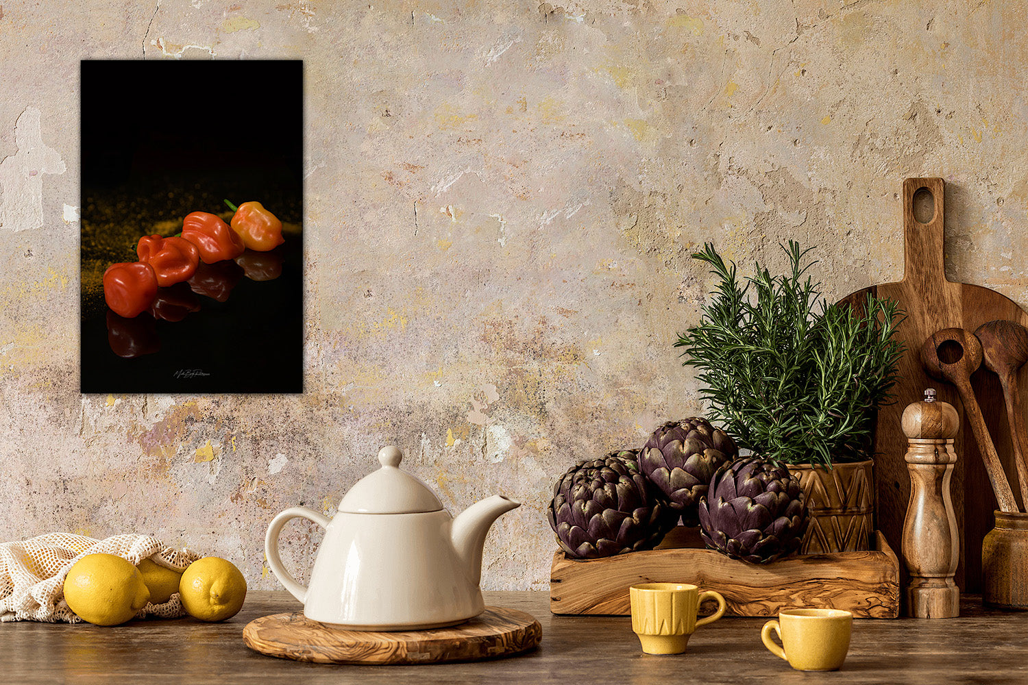 50 Shades of Chili aluminium artbox framed print interior lifestyle banner display