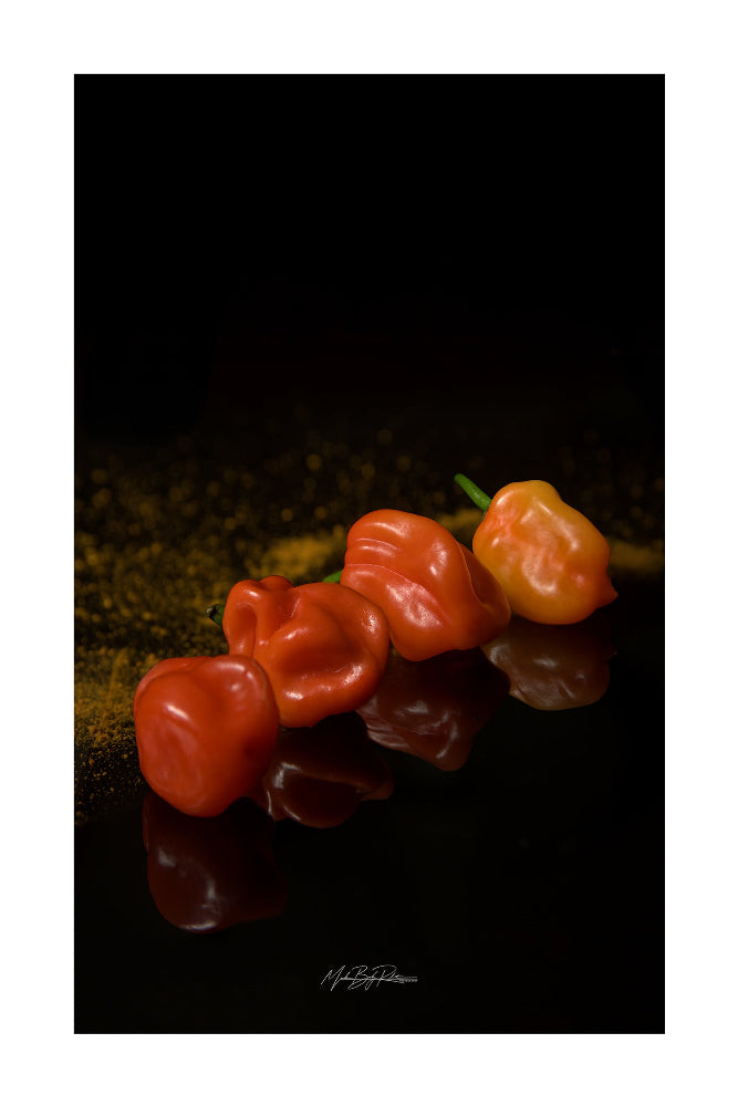 Hot chili pepper still life photo print 30x20cm Fuji Crystal DP2 glossy paper 250g 2cm white margin