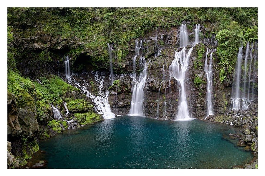 Langevin Falls waterfall Reunion Island photo print 24x36cm Fuji Crystal DP2 glossy paper 250g 1cm white margin