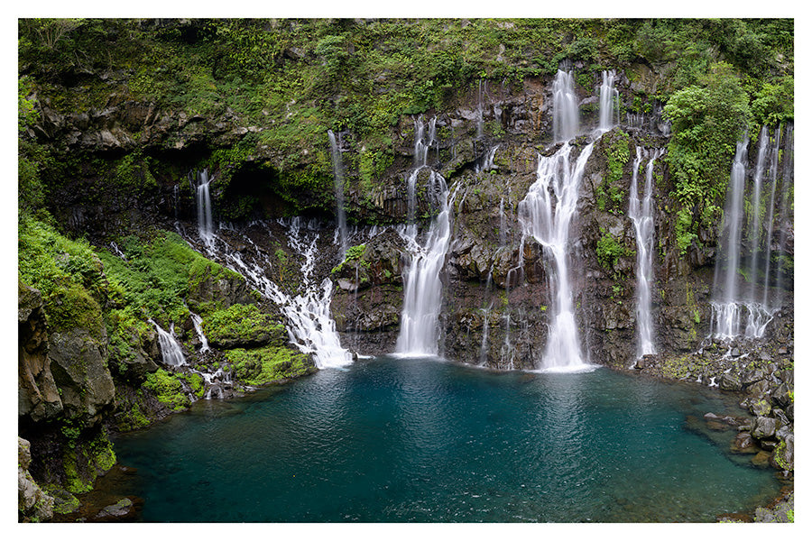 Langevin Falls waterfall Reunion Island photo print 30x45cm Fuji Crystal DP2 glossy paper 250g 1cm white margin