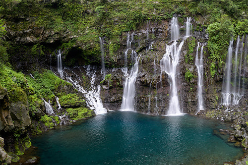 Langevin Falls waterfall photo print Reunion Island tropical landscape Fuji Crystal DP2 paper