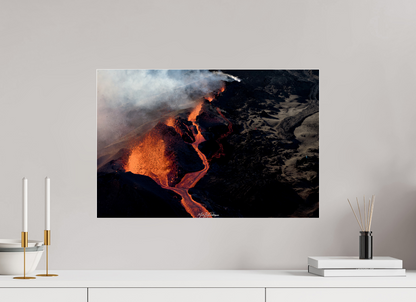 Lava Edge,Piton de la Fournaise - Photo Print Dibond backing Acrylic Option. 60 x 40 cm, Photo Print Under Acrylic Glass 