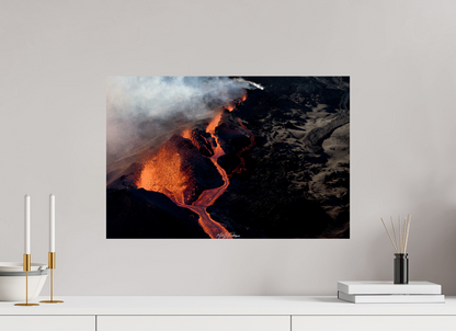 Lava Edge, Piton de la Fournaise - Photo Print Dibond backing Acrylic Option. 60 x 40 cm, Photo Print on Dibond Backing 3mm, unframed 