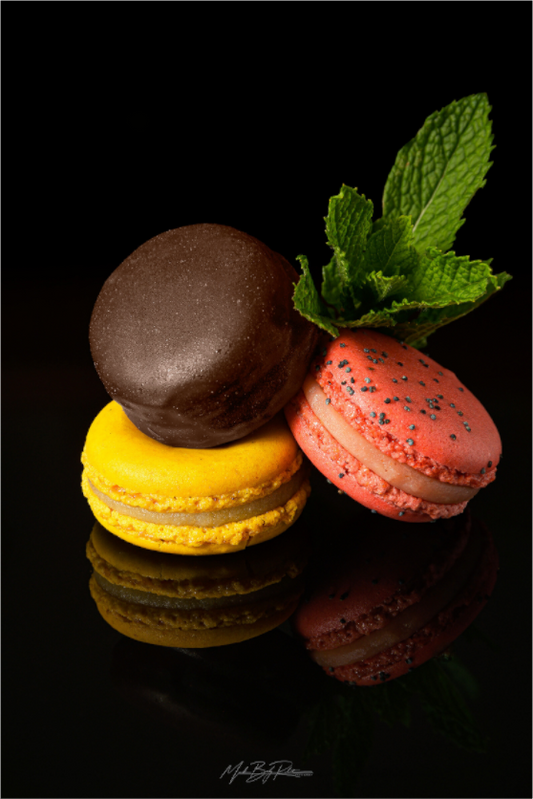Macarons Gourmet Trio Main image Macarons Gourmet Trio - Photo Print Dibond backing Acrylic Option