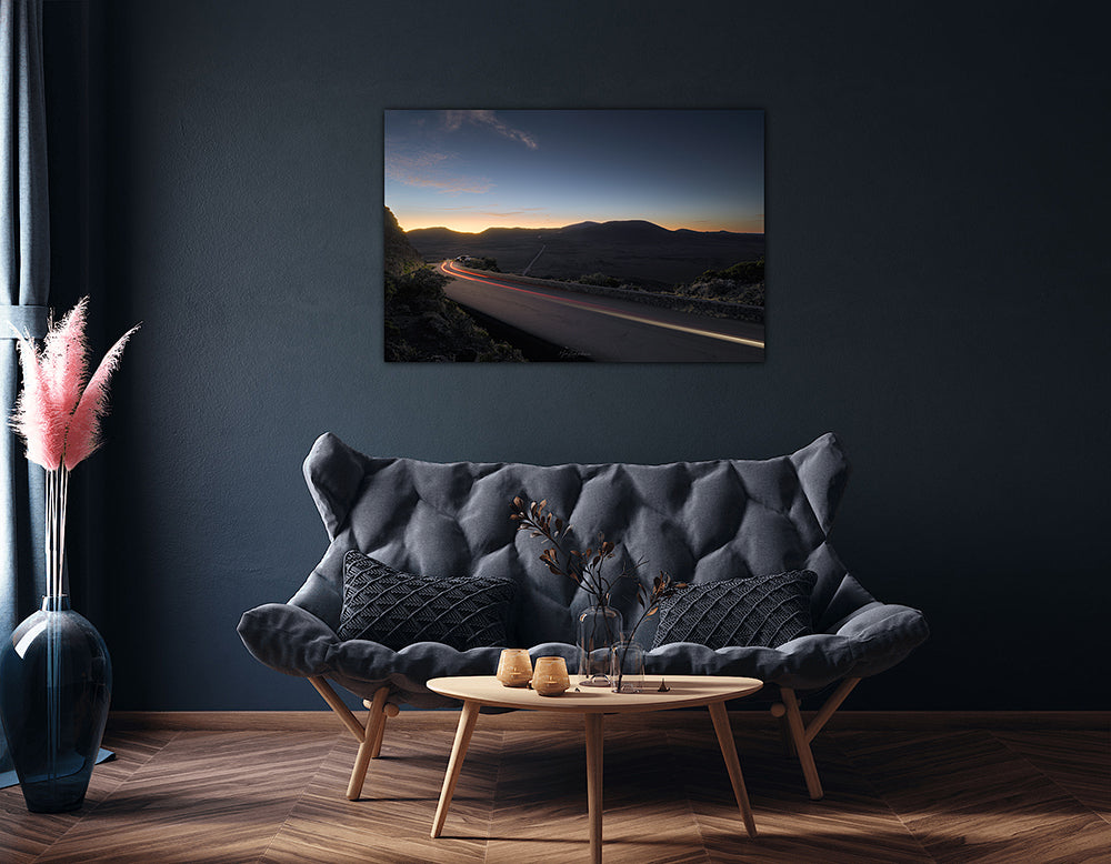 Pas des Sables light painting Reunion Island print interior lifestyle living room display