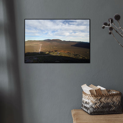 Pas des Sables Reunion Island black flush framed print interior lifestyle viewon a gray wall.
