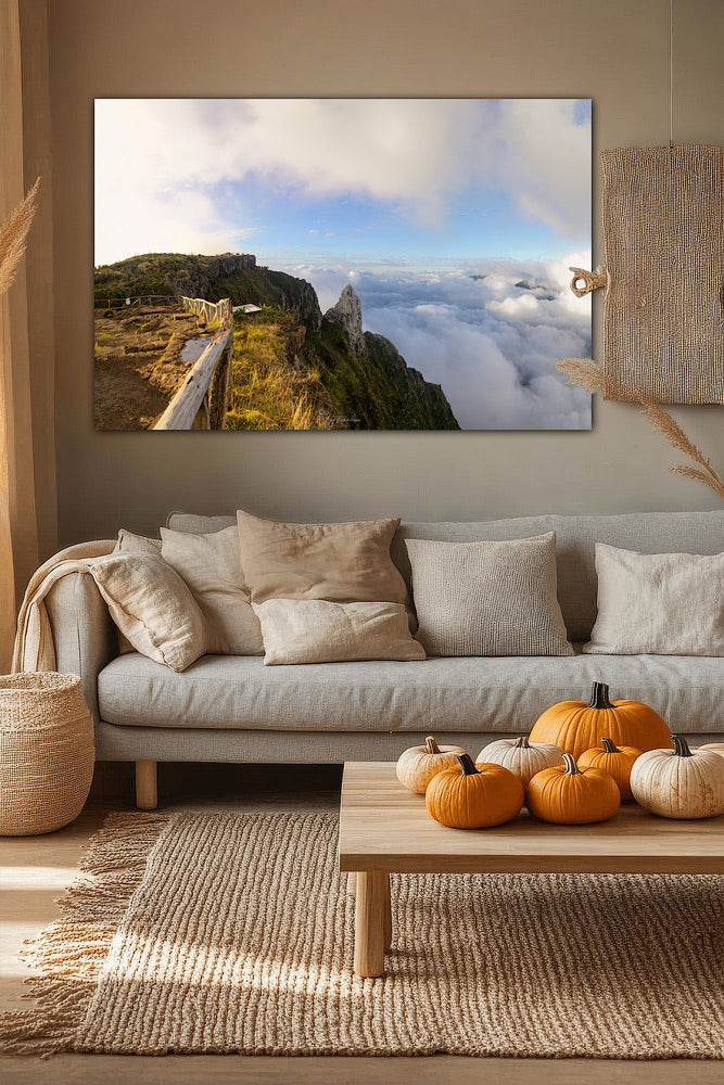 Piton Maïdo Reunion Island wall art in a Living room situation