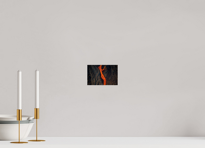 River of Fire – Piton de la Fournaise Eruption 2026. 15 x 10 cm, Photo Print on Dibond Backing 3mm, unframed 