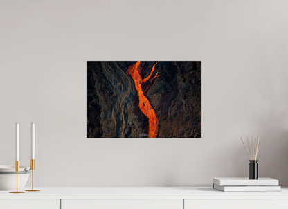 River of Fire – Piton de la Fournaise Eruption 2026. 45 x 30 cm, Photo Print Under Acrylic Glass