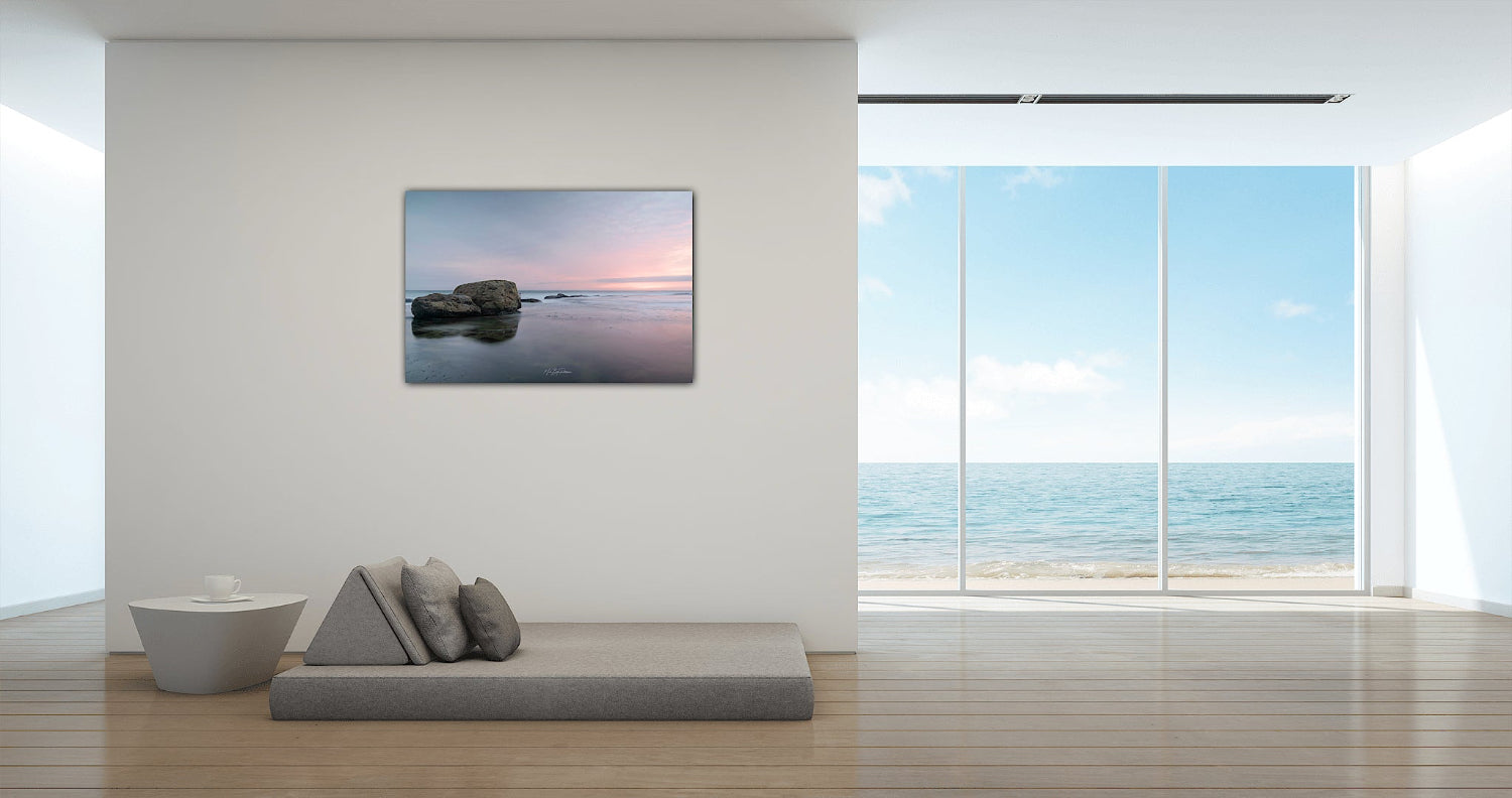 Turimetta Headland Fine Art Minimalist Landscape prints in a modern living room