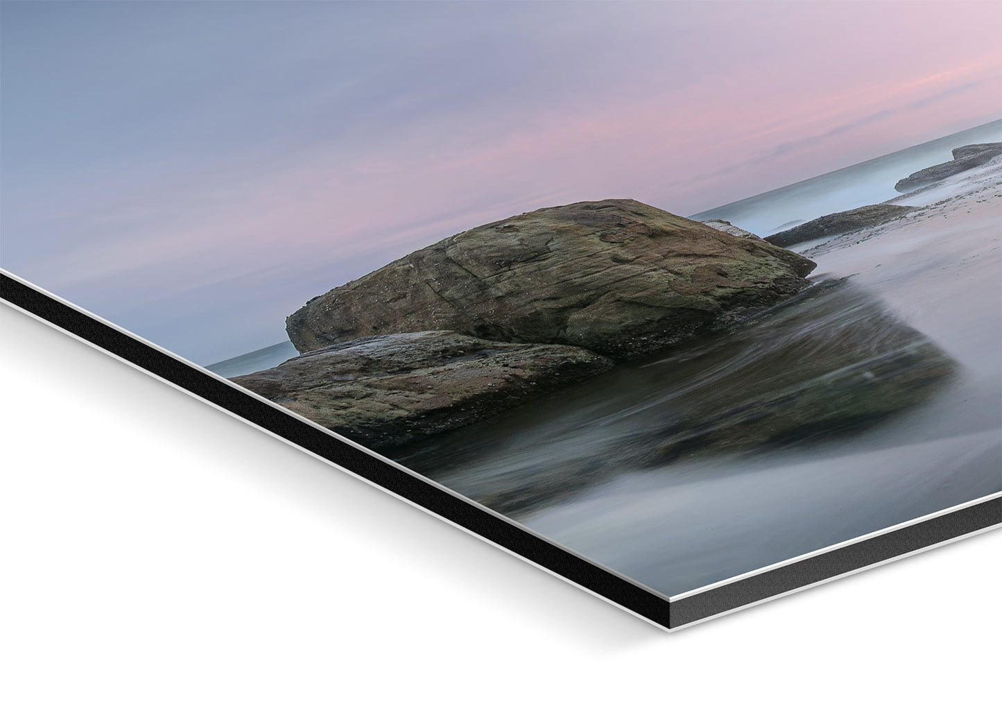 Turimetta Headland NSW Australia Fine Art Minimalism Landscape mounted print adhesive protection dibond backing angled detail view