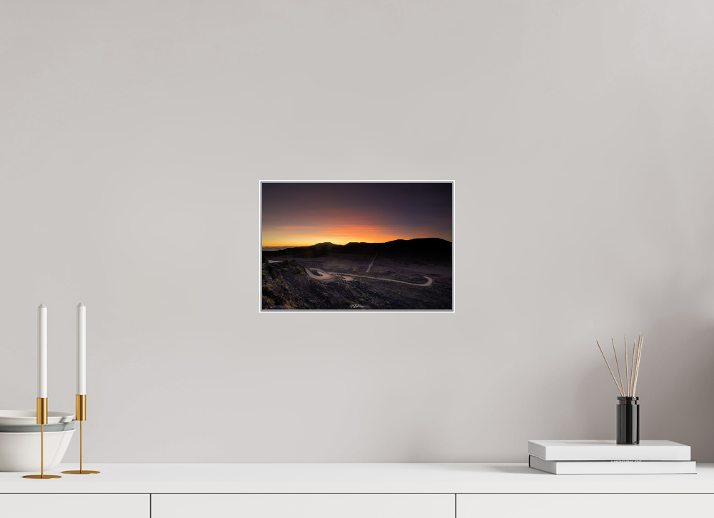 30 x 20 cm, Art Box Aluminium White - Photo on Dibond Winter Sunrise Pas des Sables Reunion Island wall mounted interior lifestyle display