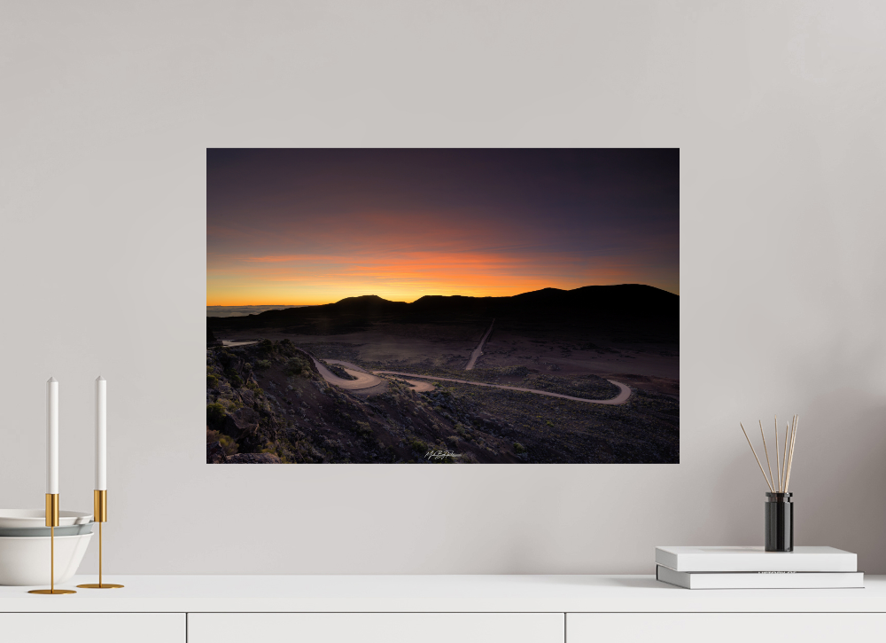 60 x 40 cm, UV protective laminate Winter Sunrise Pas des Sables Reunion Island - Photo Print Dibond backing Acrylic Option