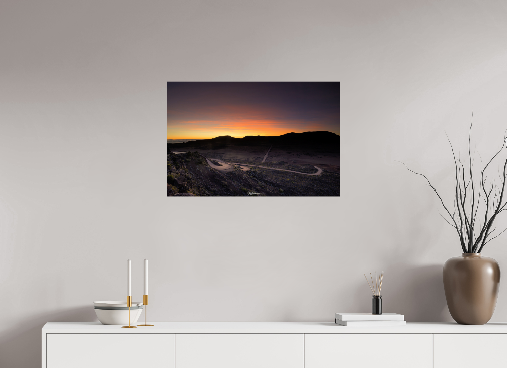 75 x 50 cm, UV protective laminate Winter Sunrise Pas des Sables Reunion Island - Photo Print Dibond backing Acrylic Option